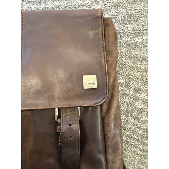 KNOMO London Hudson Men's Brown Leather Business‎ Backpack - Picture 5 of 12